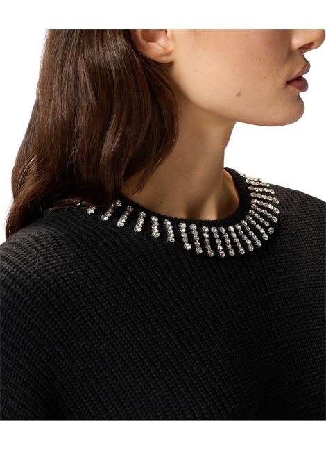 Abito in maglia con collo strass PINKO | Abiti | 105746 A2S4Z99